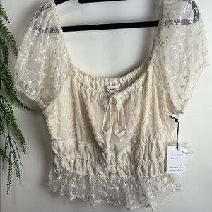 Japna Cream Sheer Blouse